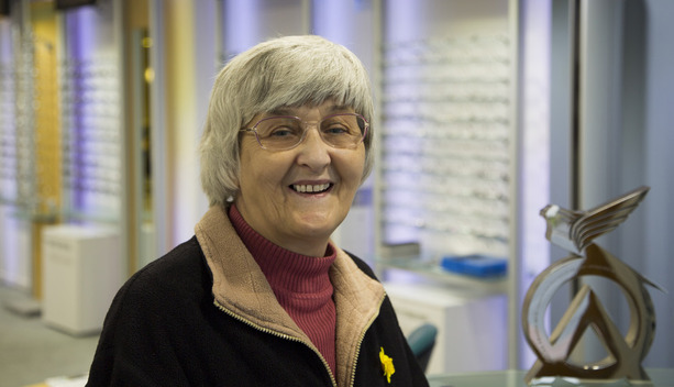 Mrs Elizabeth Woodger in her new individualised Hoya MyStyle V+ Varifocals from award winning optician Buchanan Optometrists, Kent